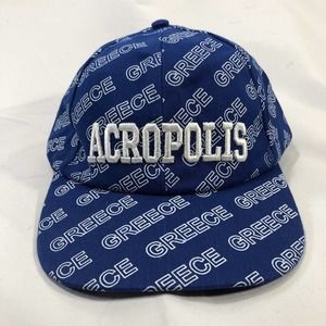 Acropolis Greece Blue White All Over Print Hat Cap Adjustable One Size Fits Most